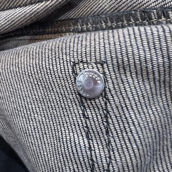 H&M Barcelona Folded Bottom Black Waxed Denim Shorts - Slim Fit - Picture 7 of 9